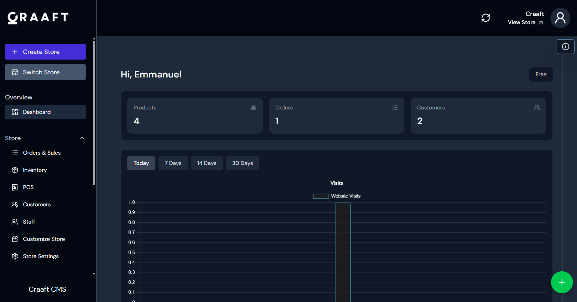 Craaft Dashboard Preview